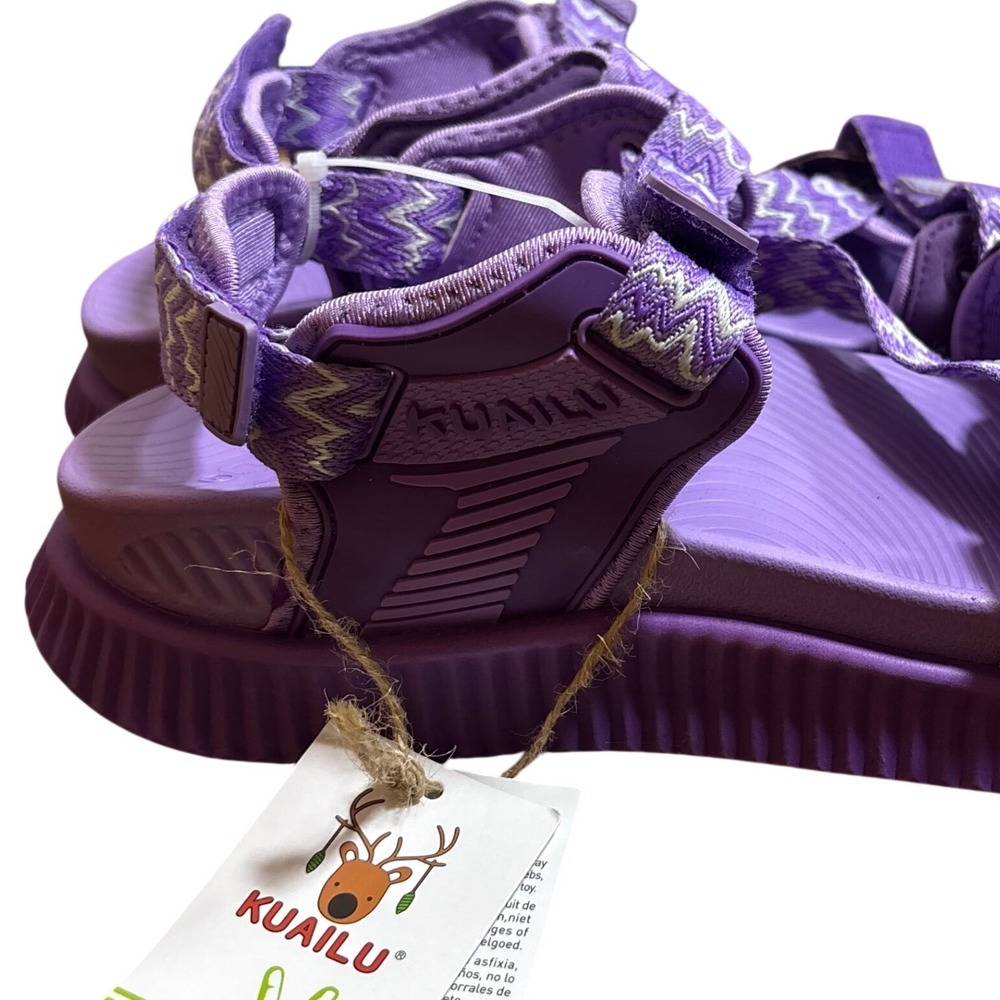 Kuailu Purple Athletic Strappy Sandals Women Size 9.5 Walking Hiking Comfort New - Picture 10 of 10